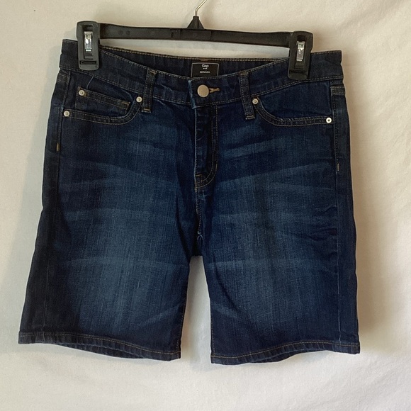 Gap Dark Blue Denim Bermuda Shorts Size 2/26 - Picture 1 of 4